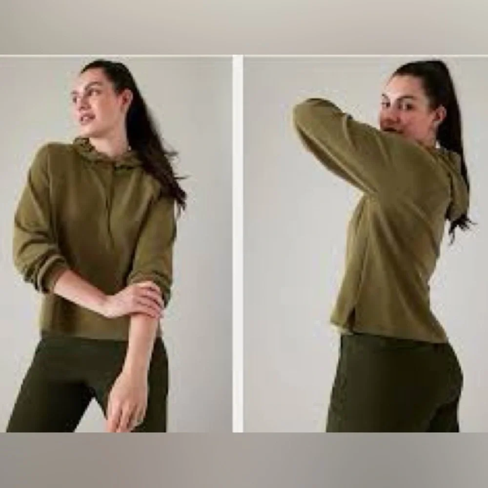 ATHLETA Soft Stream Hoodie Size Small Olive Green - Picture 2 of 4